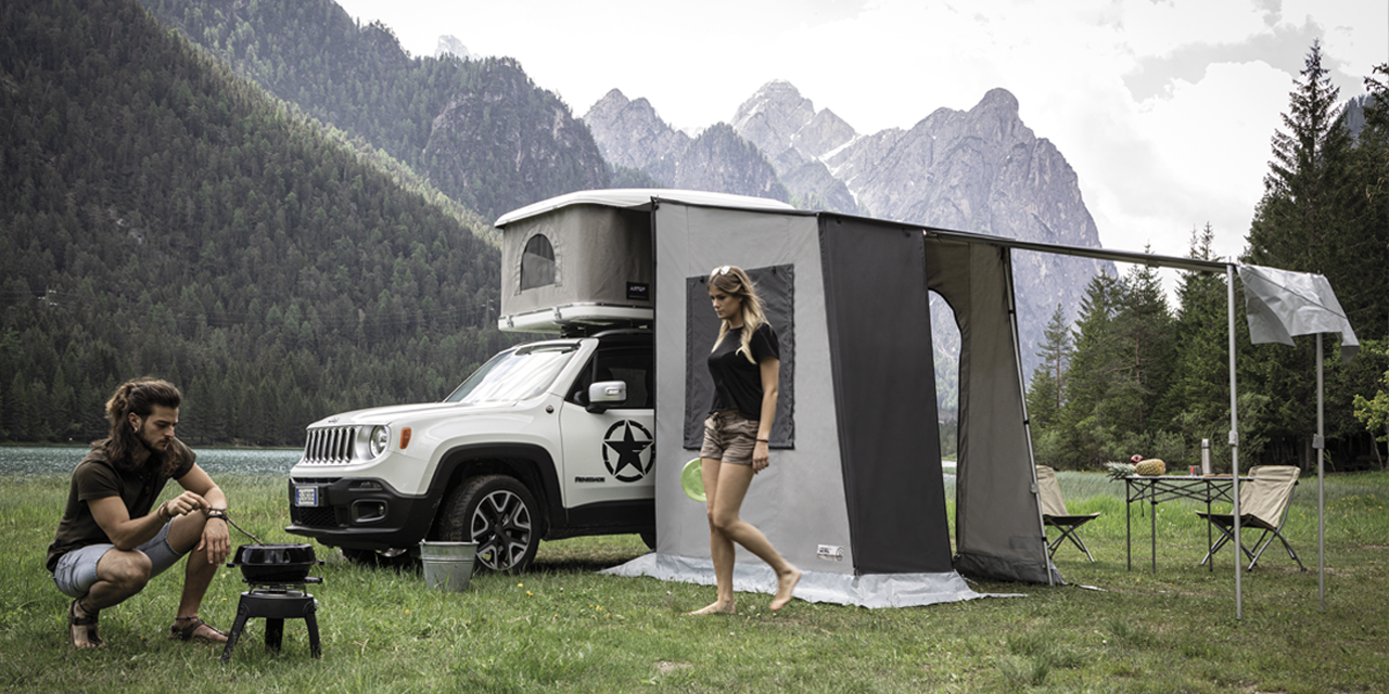 Веранда к палатке AUTOHOME MAGGIOLINA AIRLANDER, тент серый, высота 220 см