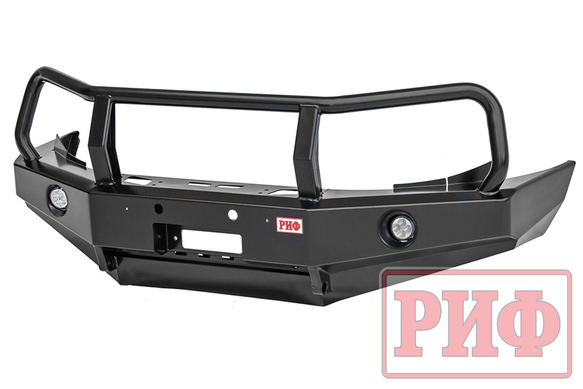 Бампер РИФ силовой передний Ford Ranger T6 2011-2015 с доп. фарами и защитной дугой