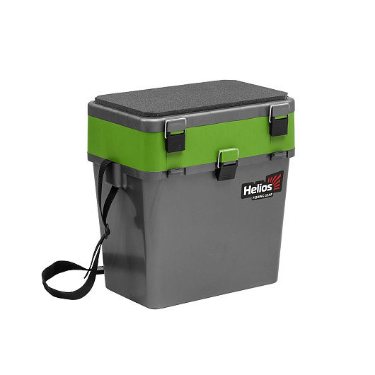 Ящик рыболовный зимний HELIOS, 19 л, серый/салатовый