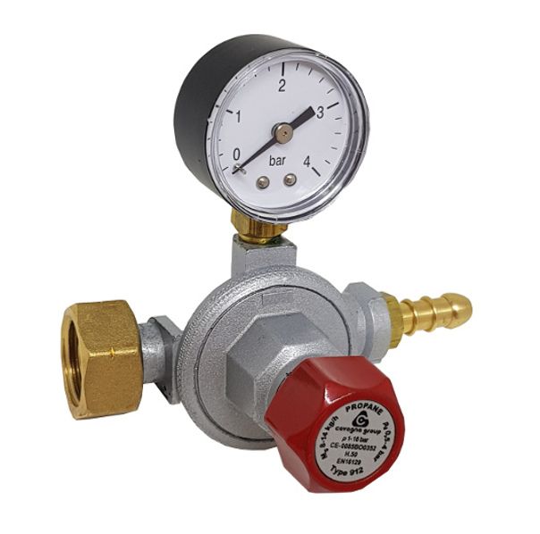 Регулятор давления газа с манометром type 912, 8-14 кг/ч, 0,5-4 Бар Регулятор давления газа с манометром type 912, 8-14 кг/ч, 0,5-4 Бар