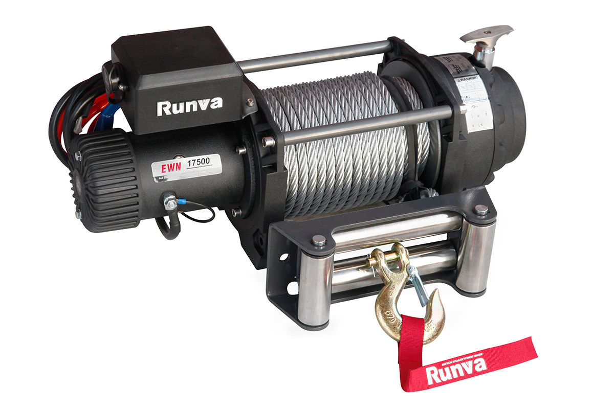 Лебёдка электрическая (индустр.) 24V Runva EWN17500U24V 7960 кг стальной трос