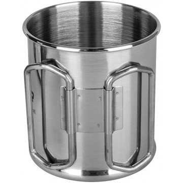 Кружка ТОНАР 300ML металлическая (нержавеющая сталь), со складными ручками