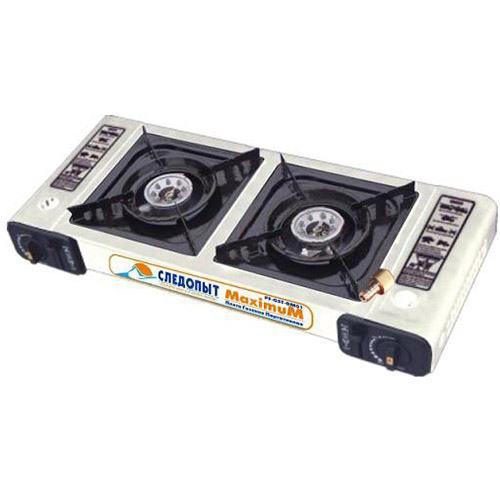 Плита газовая портативная СЛЕДОПЫТ- MaximuM, двойная, с переходником Плита газовая портативная СЛЕДОПЫТ- MaximuM, двойная, с переходником
