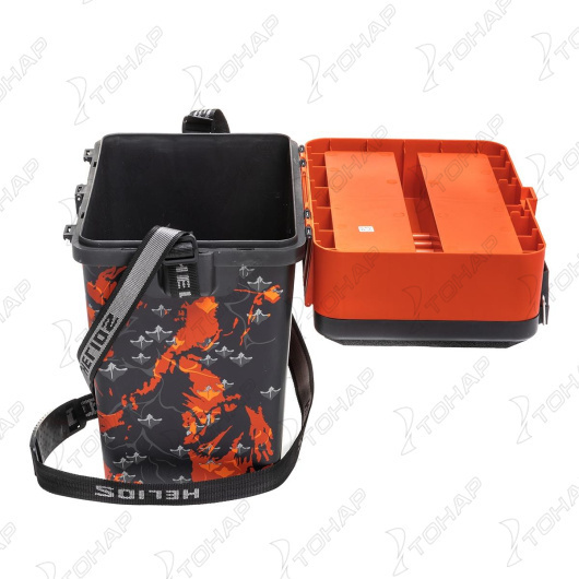 Ящик рыболовный зимний HELIOS SHARK, 19 л, оранжевый