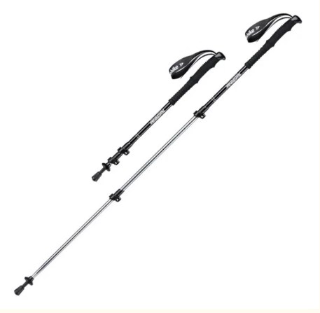 Палки треккинговые, алюминиевые, ST01, черные, для ходьбы (2 шт.)