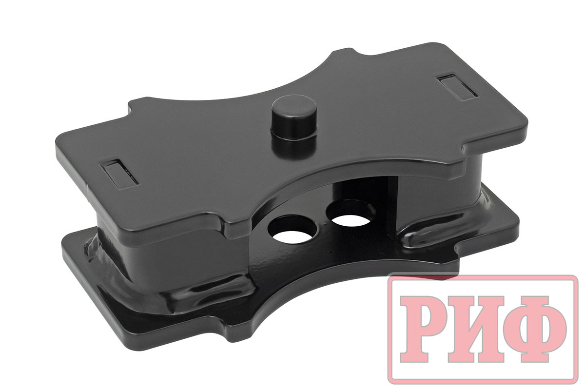 Проставка РИФ рессора-мост H=50 мм (отв.14,5 мм, ось 13 мм)