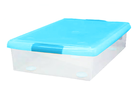 2 Короб для хранения IRIS THIN BOX 85л, прозрачный-голубой 2 Короб для хранения IRIS THIN BOX 85л, прозрачный-голубой