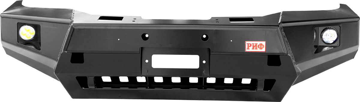Бампер РИФ силовой передний Toyota Hilux 2015-2020 с доп. фарами и защитой бачка омывателя Бампер РИФ силовой передний Toyota Hilux 2015-2020 с доп. фарами и защитой бачка омывателя