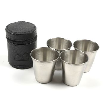 Набор стопок «СЛЕДОПЫТ» 4х60 мл, в кожаной тубе