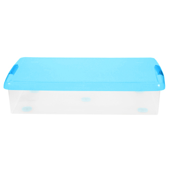2 Короб для хранения IRIS THIN BOX 34л, прозрачный-голубой 2 Короб для хранения IRIS THIN BOX 34л, прозрачный-голубой
