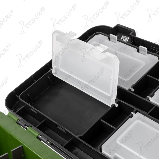 Ящик рыболовный зимний HELIOS ZANDER, 19 л, двухсекционный хаки