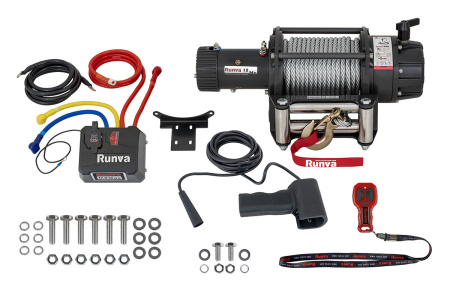 Лебёдка автомобильная электрическая 12V Runva EWB18000S влагозащищенная, стальной трос