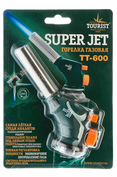 Резак газовый TOURIST SUPER JET, с пьезоподжигом