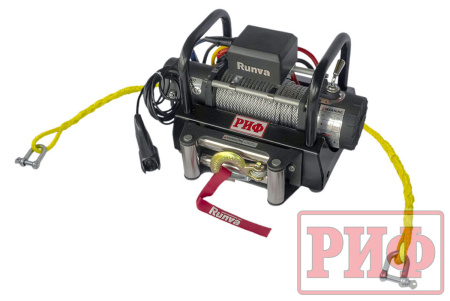 Лебёдка переносная РИФ 9500S c площадкой на цепях и проводами (в сборе)