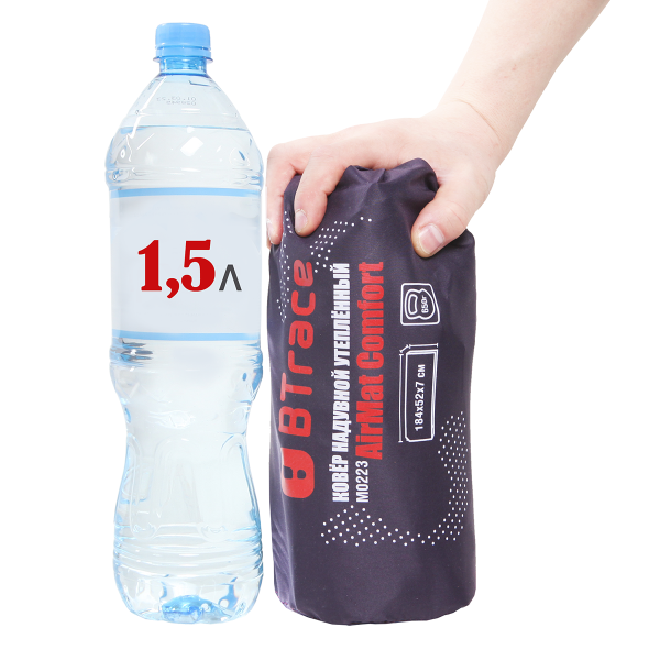 Коврик надувной утеплённый BTrace AirMat Comfort,184х52х7 см, (Синий)