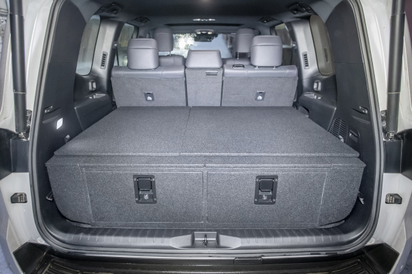 Органайзер в багажник для Toyota Land Cruiser 300 (2 выдв.ящика+клав.замки+спальник)