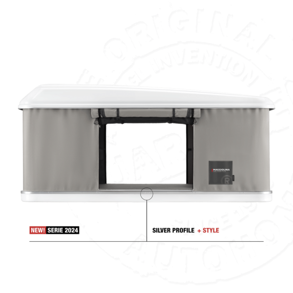 2 Палатка на крышу автомобиля AUTOHOME MAGGIOLINA AIRLANDER PLUS LARGE, серый тент, лестница 215 мм