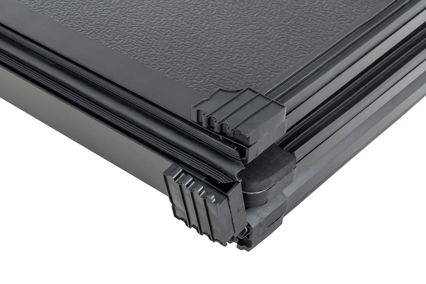 Крышка кузова РИФ для JAC T9, трёхсекционная 1580х1660/1640 мм, алюминиевая, черная