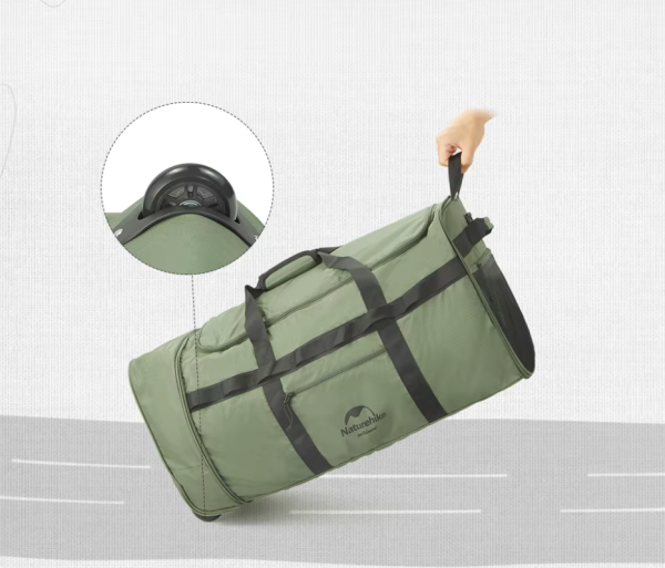 Сумка дорожная Naturehike, с колесами, 88 л., зеленая