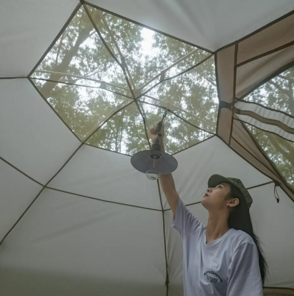 4 Палатка Naturehike шестиугольная 4-местная, алюминиевый каркас, темно-зеленый