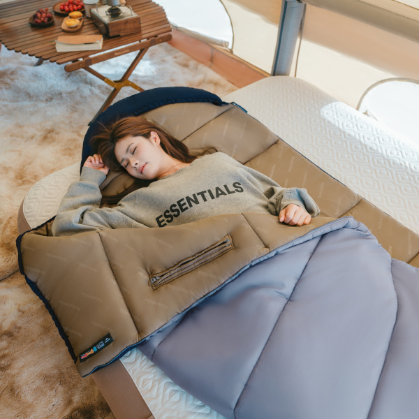 2 Мешок спальный Naturehike Sunny Day PL02 U250, (190+30)х80 см, (левый) (ТК: +8C), серо-голубой