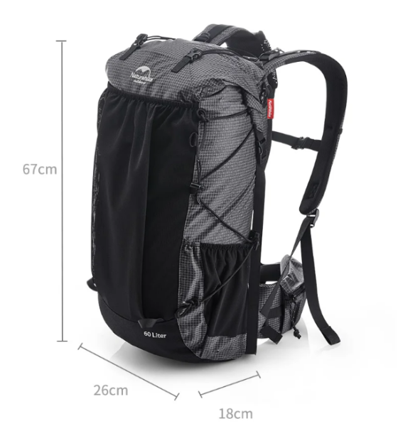 1 Рюкзак туристический Naturehike 60 л, черный