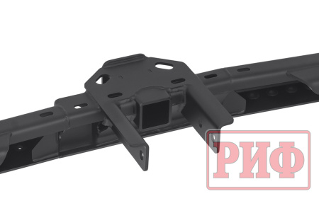 Бампер задний силовой/защита штатного бампера РИФ УАЗ Патриот 2015+ с квадратом под фаркоп, стандарт