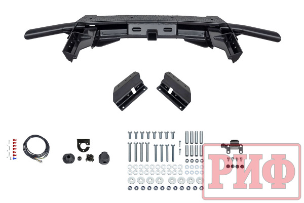 Бампер задний силовой/защита штатного бампера РИФ Renault Duster 2021+ c квадратом под фаркоп