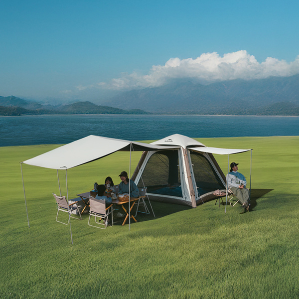 Палатка Naturehike Ango Air Pro, 3-местная, быстросборная, надувной каркас, коричневая