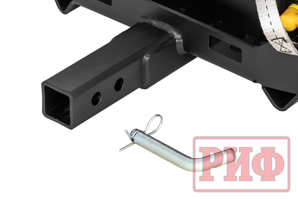 Лебёдка переносная РИФ 9000U c квадратом для фаркопа, стальной трос (облегченная)