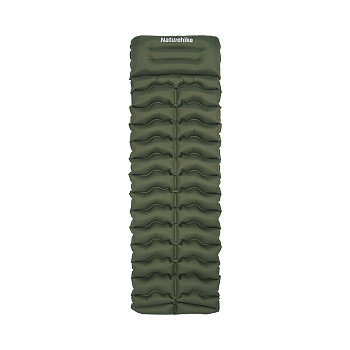 Коврик надувной Naturehike FC01 200х60х9,5 см, с подушкой, зеленый