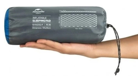 Коврик надувной Naturehike 195х59х6,5 см, синий (без надувного мешка)