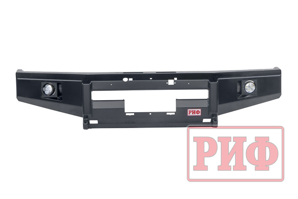 Бампер РИФ передний Toyota Land Cruiser 76/78/79 2007-2024 c доп. фарами, под штатную лебедку
