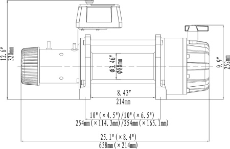 Лебёдка автомобильная электрическая 12V Runva EWB20000SSR влагозащищенная, синтетический трос