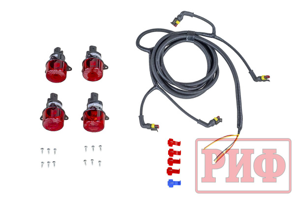 Бампер РИФ силовой задний Mitsubishi L200 2019-2022 с квадратом под фаркоп, калиткой, фонарями, подсветкой номера