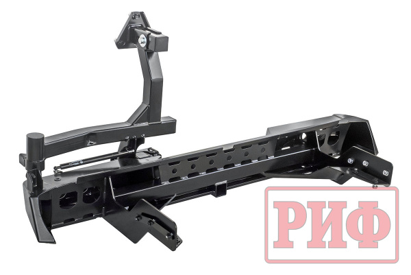 Бампер РИФ силовой задний Mitsubishi L200 2019+ с квадратом под фаркоп, калиткой и фонарями Бампер РИФ силовой задний Mitsubishi L200 2019+ с квадратом под фаркоп, калиткой и фонарями