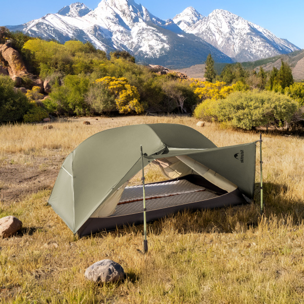 Палатка Naturehike Mongar PRO 2-местная, алюминиевый каркас, коричневая
