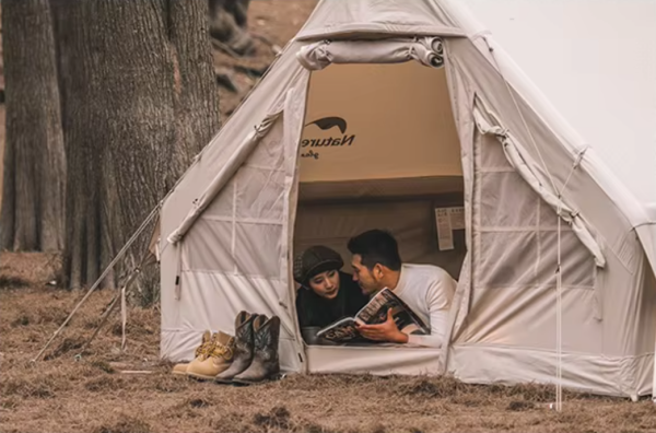 4 Палатка Naturehike надувная Extend Air 6,3 , цвет песочный