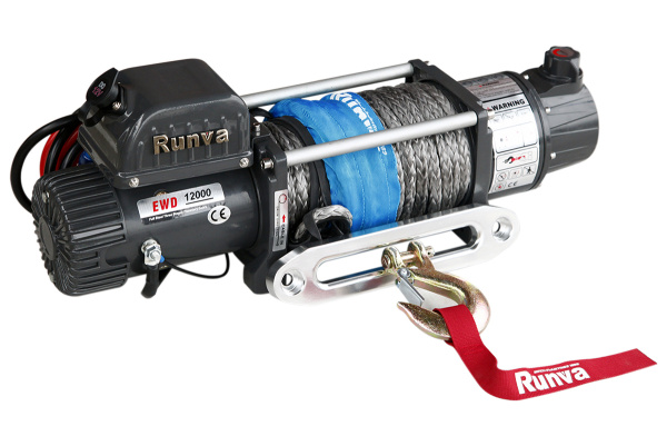 Лебёдка электрическая двухскоростная 12V Runva EWD12000USR 5443 кг (синтетический трос)