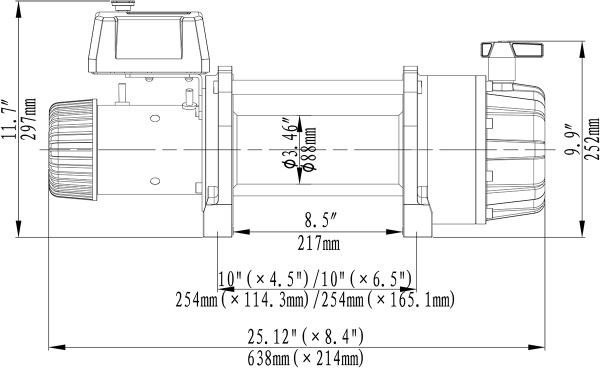 Лебёдка электрическая 12V Runva 20000 lbs синтетический трос (влагозащищенная) Лебёдка электрическая 12V Runva 20000 lbs синтетический трос (влагозащищенная)