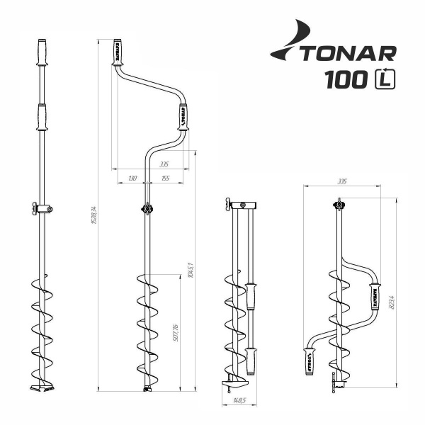Ледобур ТОНАР ЛР-100Д левое вращение