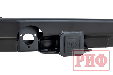 Бампер задний силовой/защита штатного бампера РИФ УАЗ Патриот 2015+ с квадратом под фаркоп, стандарт