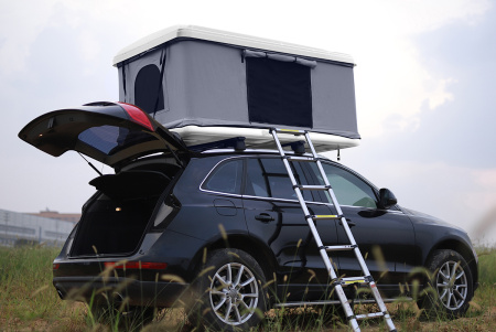 Палатка на крышу автомобиля РИФ Hard RT04-125W, корпус белый, тент серый 210х125х150