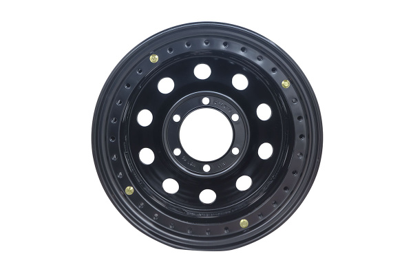 Диск усиленный Тойота Ниссан стальной черный 6x139,7 8xR16 d110 ET-19 с двойным бедлоком (красный)