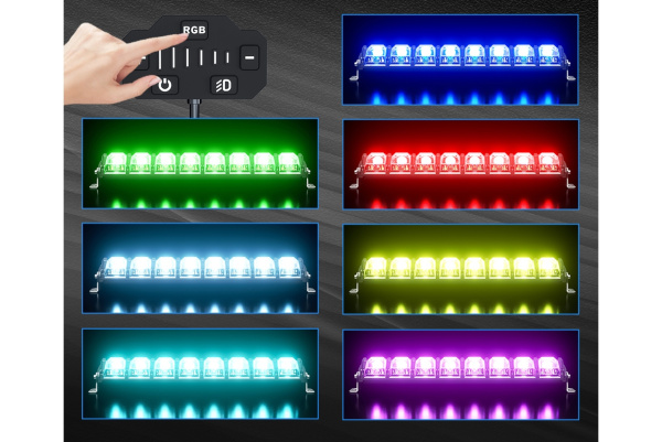Светодиодная фара комбинированного света AURORA 1016 мм 496W LED с RGB подсветкой