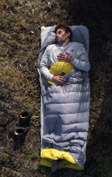 Мешок спальный Naturehike Ultralight CW400 M, 210х75 см, (правый) (ТК: +5C), серый