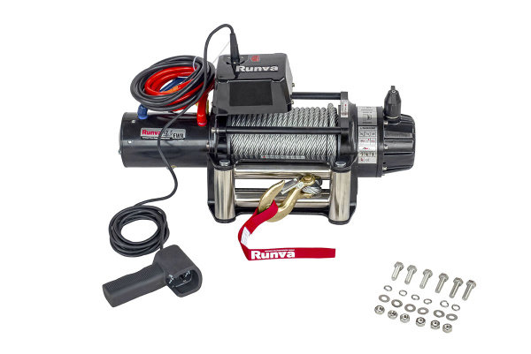 Лебёдка автомобильная электрическая 12V Runva EWB12500S 5670 кг влагозащищенная, стальной трос