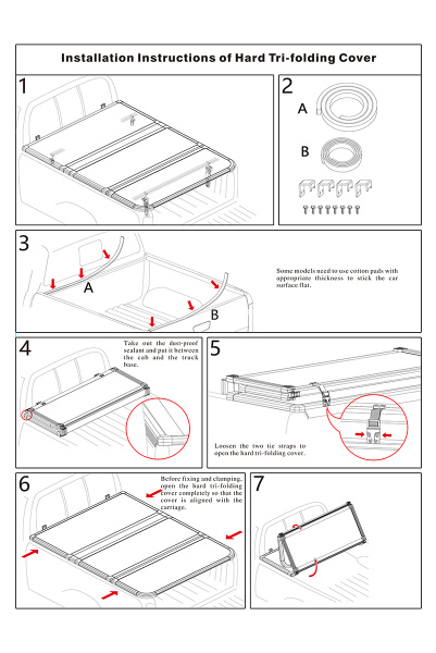 Крышка кузова РИФ для Dodge Ram 2019, трёхсекционная 1762х1791/1708 мм, алюминиевая, черная (5,8 ft)