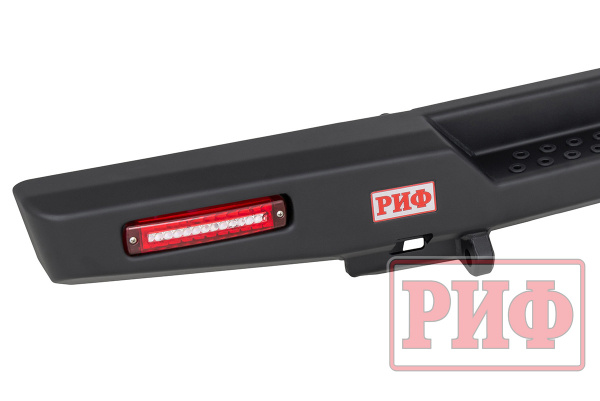 Бампер РИФ силовой задний для ГАЗ Соболь NN 4x4 с фонарями, калиткой, возможностью установки фаркопа, стандарт