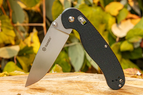 Нож складной GANZO, длина клинка 89 мм, сталь 440С, черный